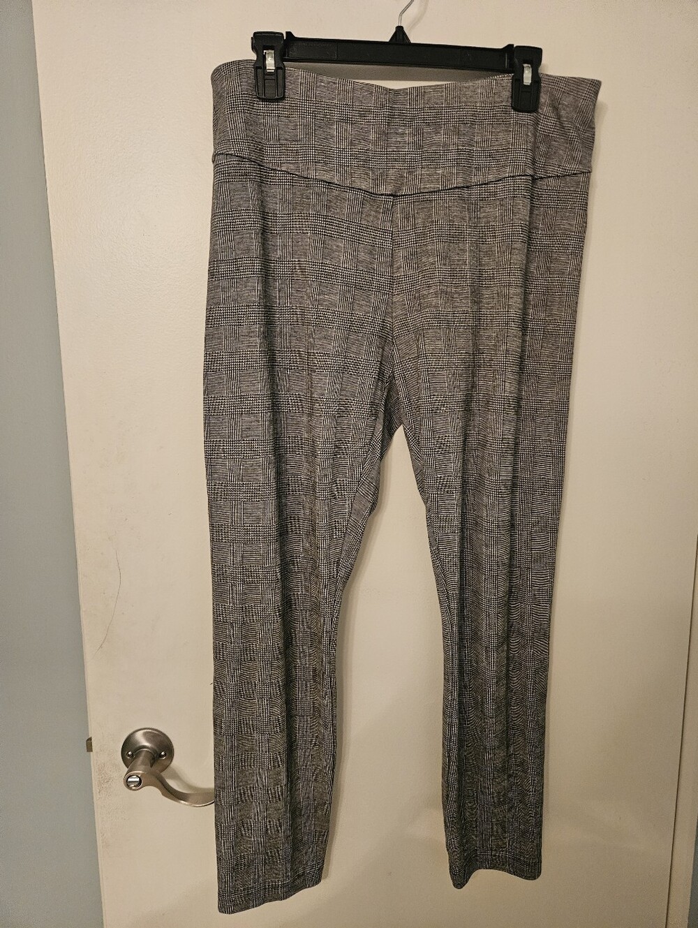 Grey Plaid Legging Dress Pants